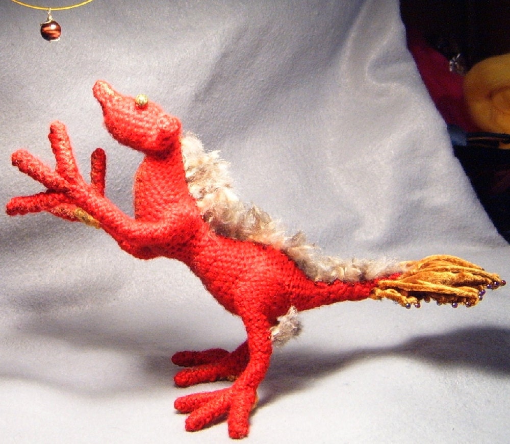 Aithne, OoaK poseable crocheted dragon