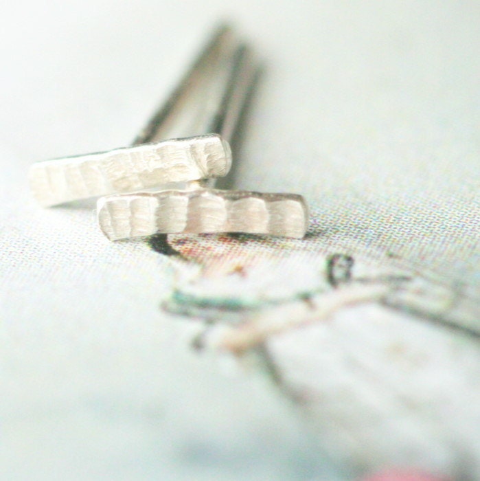tiny post earrings in sterling silver