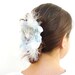 Light Blue Romantic Hair Adornment with Satin and Feathers