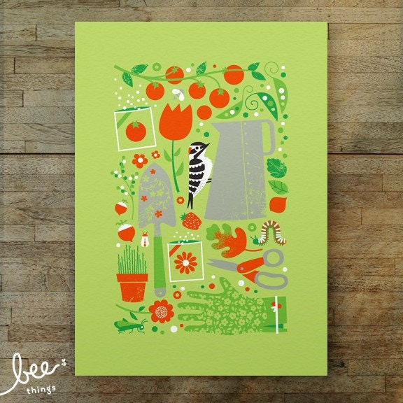 garden woodpecker limited edition print