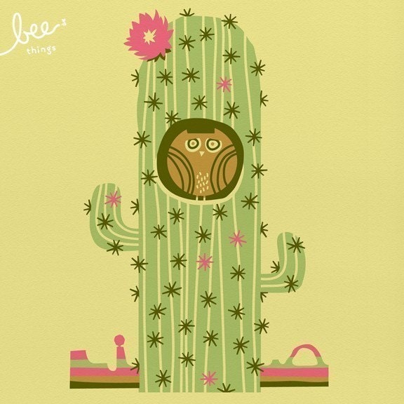 pygmy cactus owl, day limited edition print