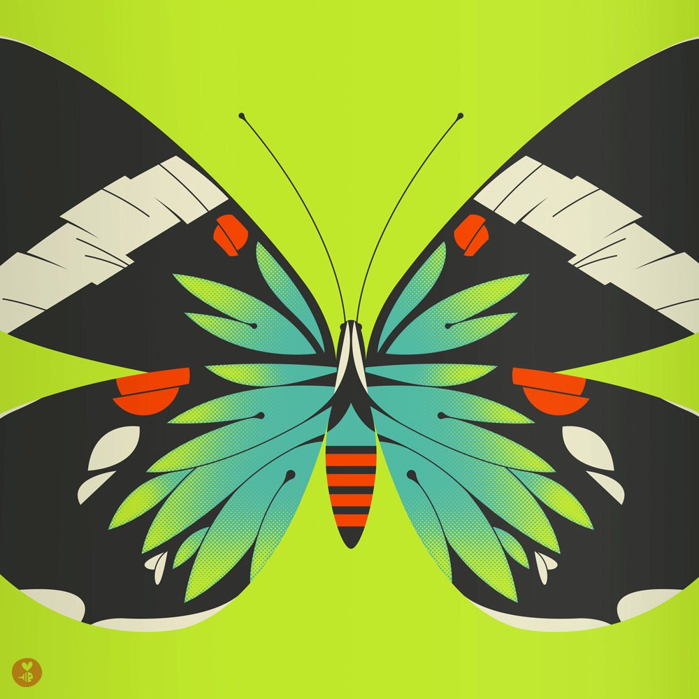 blue moth limited edition print (green version)