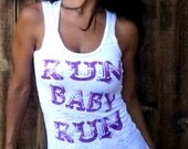 RUN BABY RUN. Burnout Workout Tank. Size Small.