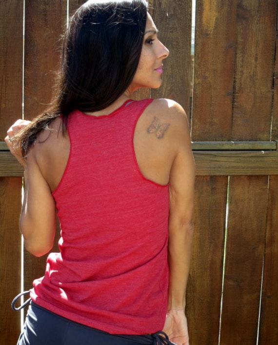 The Will Must Be Stronger Than the Skill.  Flowy Eco-Heather Racerback Tank Size LARGE