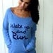 Wake Up and RUN Off the Shoulder Girly Sweatshirt. Size MEDIUM