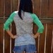 Hey Batter Batter. Burnout Baseball Tee- Kelly Green Sleeves, Unisex size SMALL