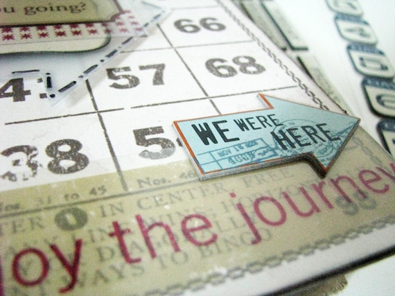 Handmade Travel Journal plus Chipboard Stickers and FREE US SHIPPING
