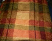 Screen Printed embossed fabric in fall autumn colors
