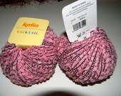Yarn destash - Katia Cocktail pink and black - wool mix 2 balls