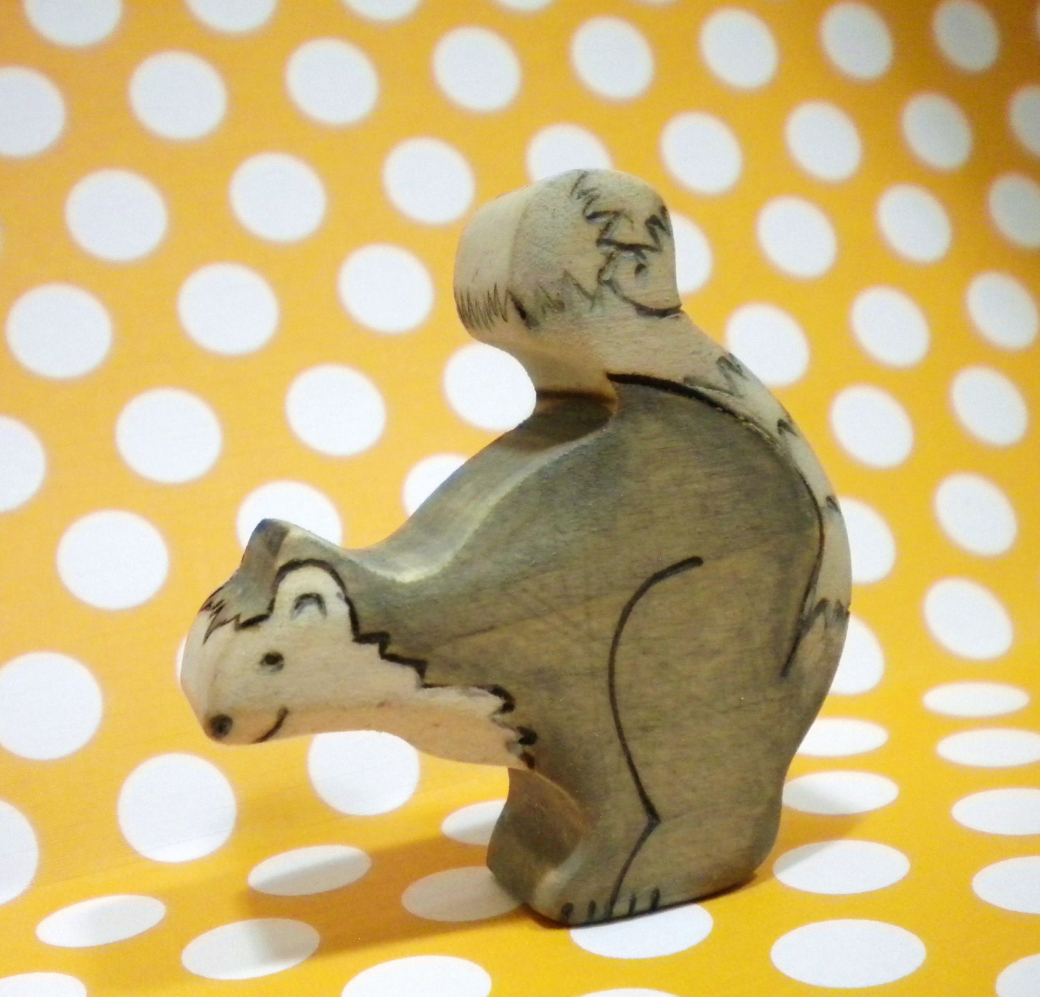 Waldorf Inspired Kids Wooden Friendly Lemur Play Toy