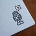 Set of 12 - Letterpress Printed Robot with Heart Coasters
