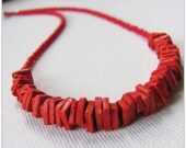 Red Ceramic Short Necklace