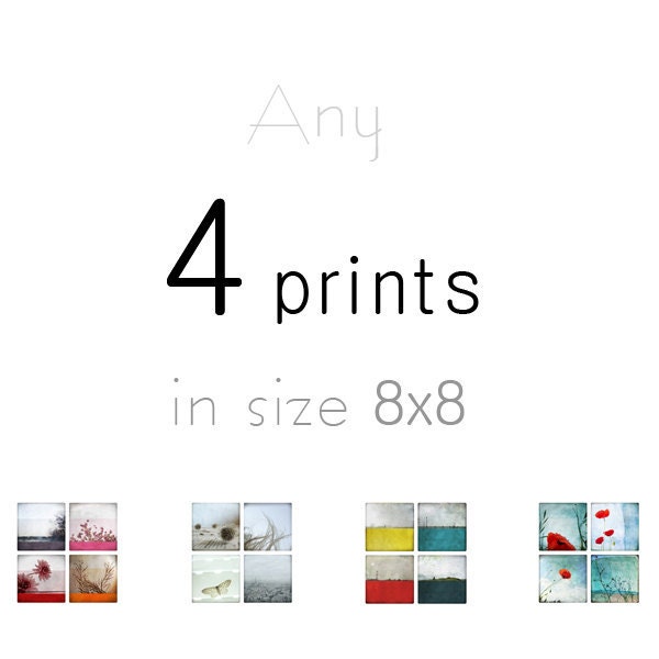 Set of 4 prints - Your choice - Photography Prints