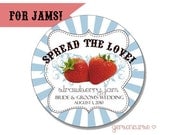 Personalized Jam or Jelly Labels - Spread the Love - Digital File - Circles