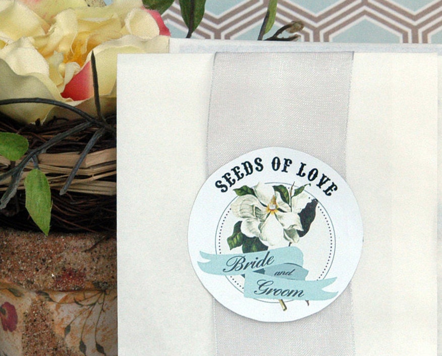 Personalized Seed Favor Labels - Seeds of Love - Let Love Grow - Digital File