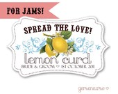 Personalized Jam or Jelly Labels - Spread the Love - Digital File - Curvy Shape