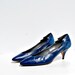 vintage ELECTRIC blue heel / 1980 suede leather OFFICE heel