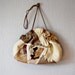 vintage SAFARI bag / 1980s patchwork frame cat print purse
