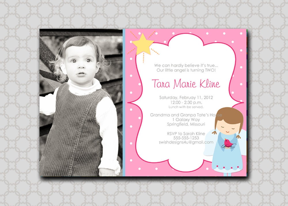 Angel Birthday Party Invitation - printable diy party Il_170x135