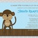 Monkey Baby Shower Invitation - boy or girl or gender neutral - Printable Invite - 5x7 digital file