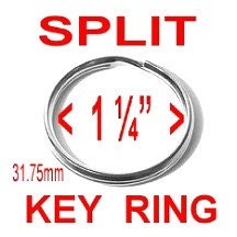 Split Ring Key Rings, 1 1/4 inch, 10 PIECES, NICKEL Plate Finish, 1.25, 31.75mm