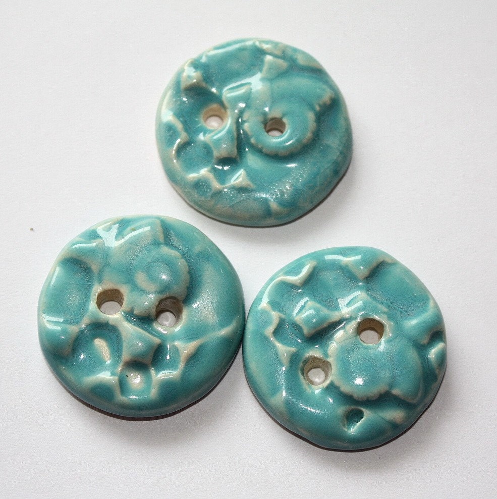 Pottery Buttons Turquoise
