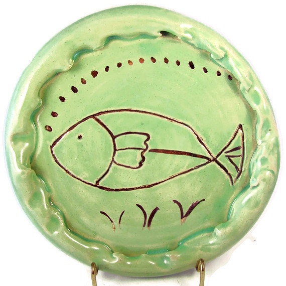 Serving Tray - Sushi Plate - Ceramic Platter - 24 Carat Gold Decoration - Pottery Plate - Wheel Thrown Stoneware Clay