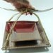 Serving Platter Set w Cane Handle / Handmade Stoneware Pottery