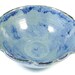 Blue Ceramic Flower Bowl - Handmade Pottery Serving Bowl - Wheel Thrown Stoneware Centerpiece - Ships Today