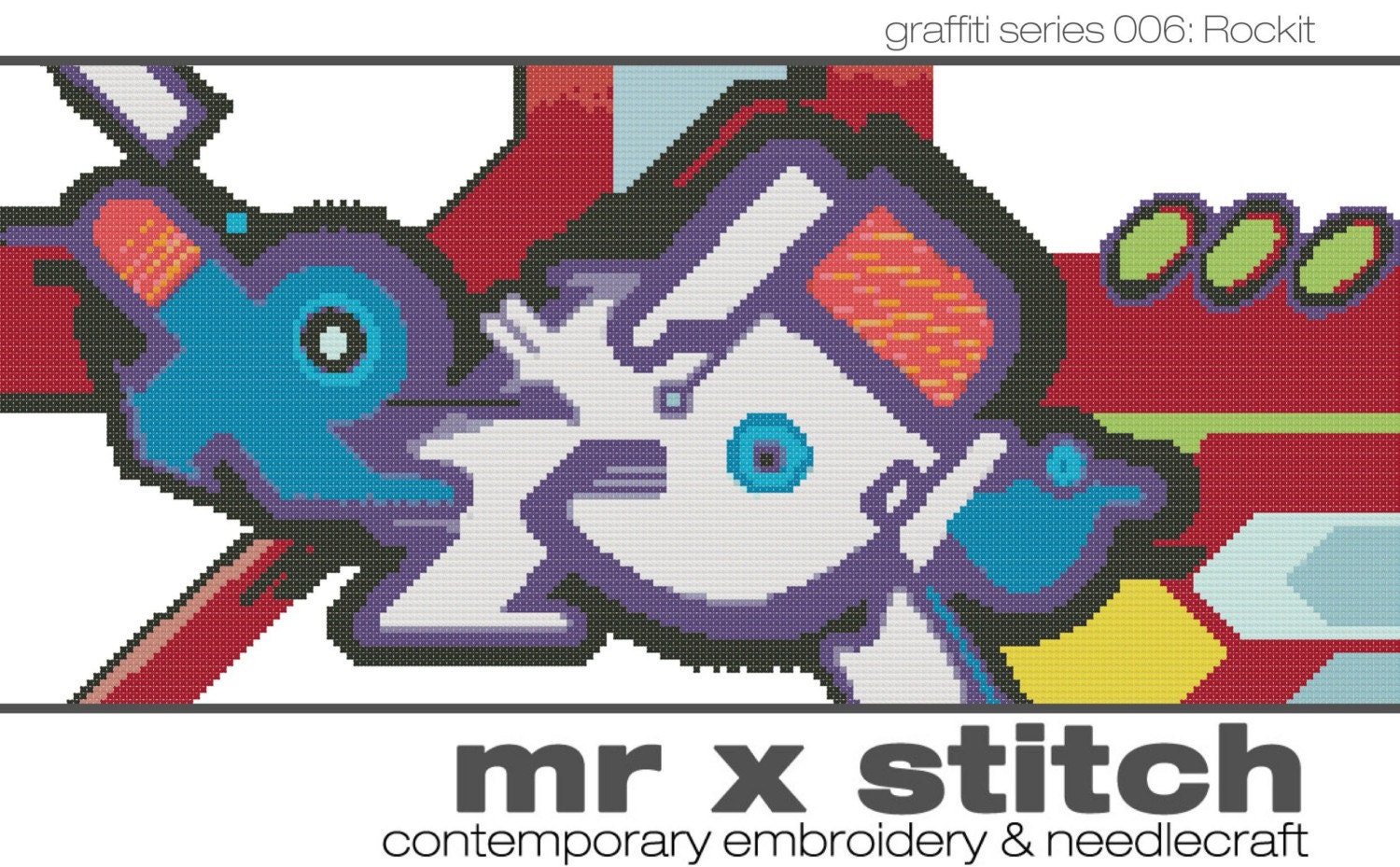Graffiti Cross Stitch 006 - Rockit