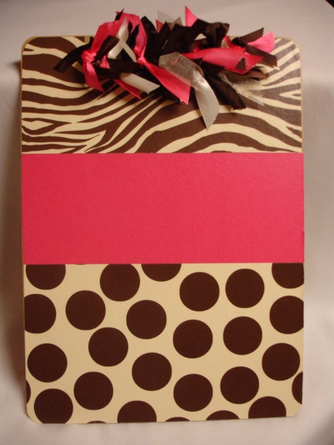 BROWN ZEBRA CLIPBOARD personalized free