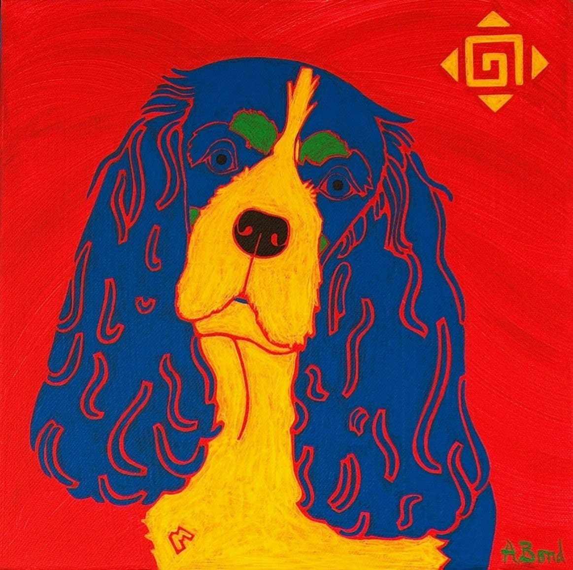King Charles - King Charles Art - Dog Pop Art - Fine Art Print by Angela Bond
