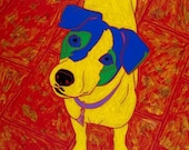 Pop Art -  Large Dog Print - Fiesty JRT - Jack Russell Print - by dogpopart on Esty