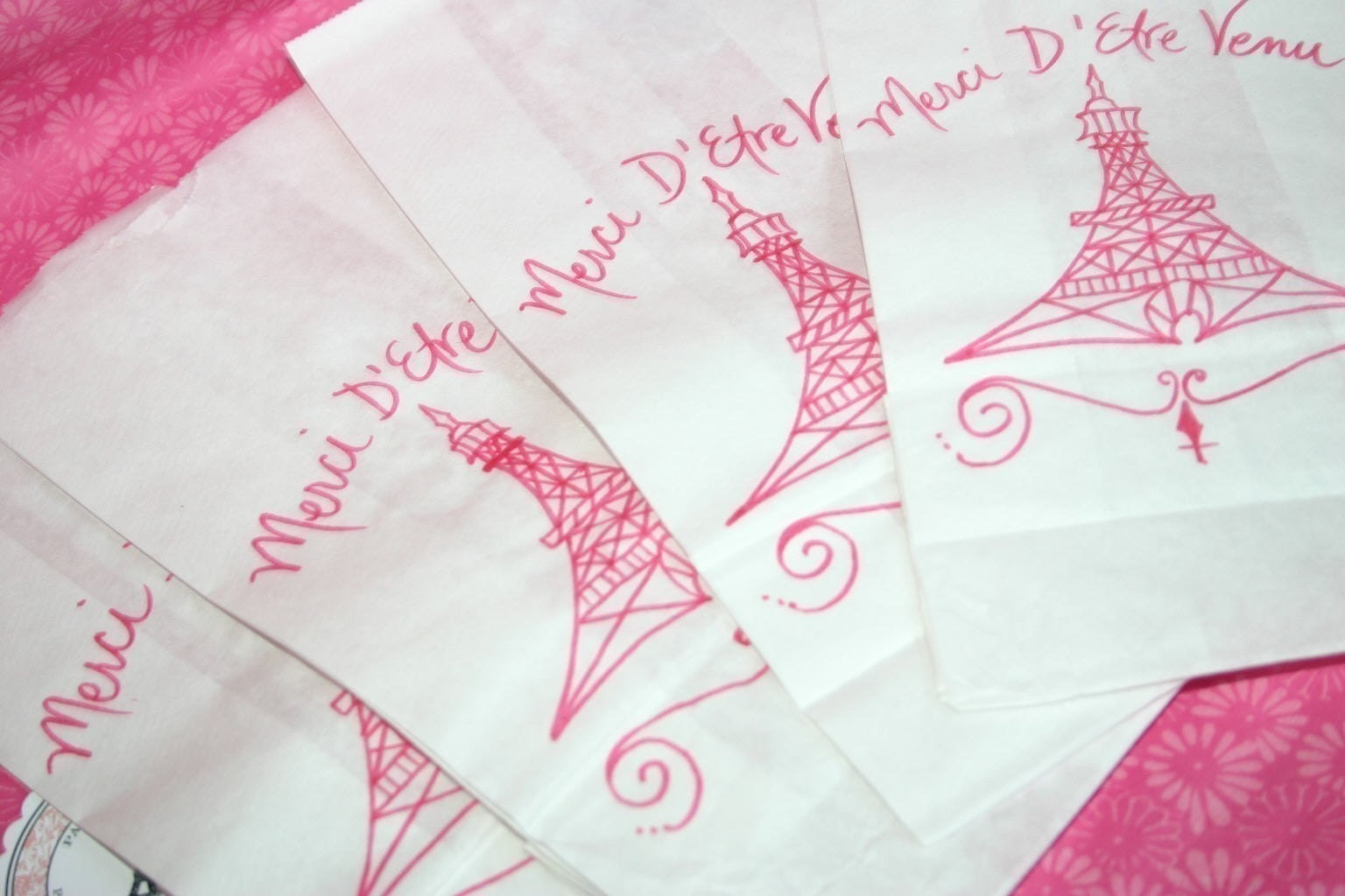 PARIS Party Favor Bags - Candy Station Bags - Have a Paris Themed Party - SET of 20 with the Eiffel Tower