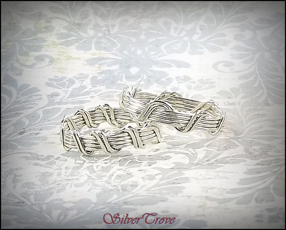 Sterling Silver Wire Wedding Band Ring Any Size 'Trellis Vine'