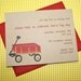 Red Wagon Kraft Birthday Invitations or Baby Shower Invitations