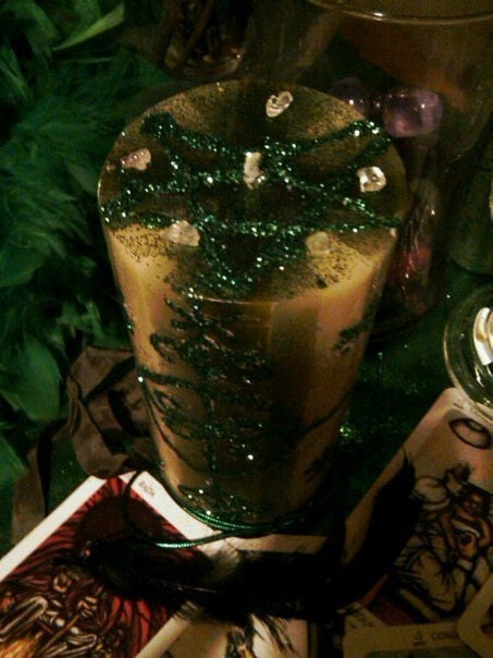 Hand-painted Simbi Pillar candle( one of a kind
