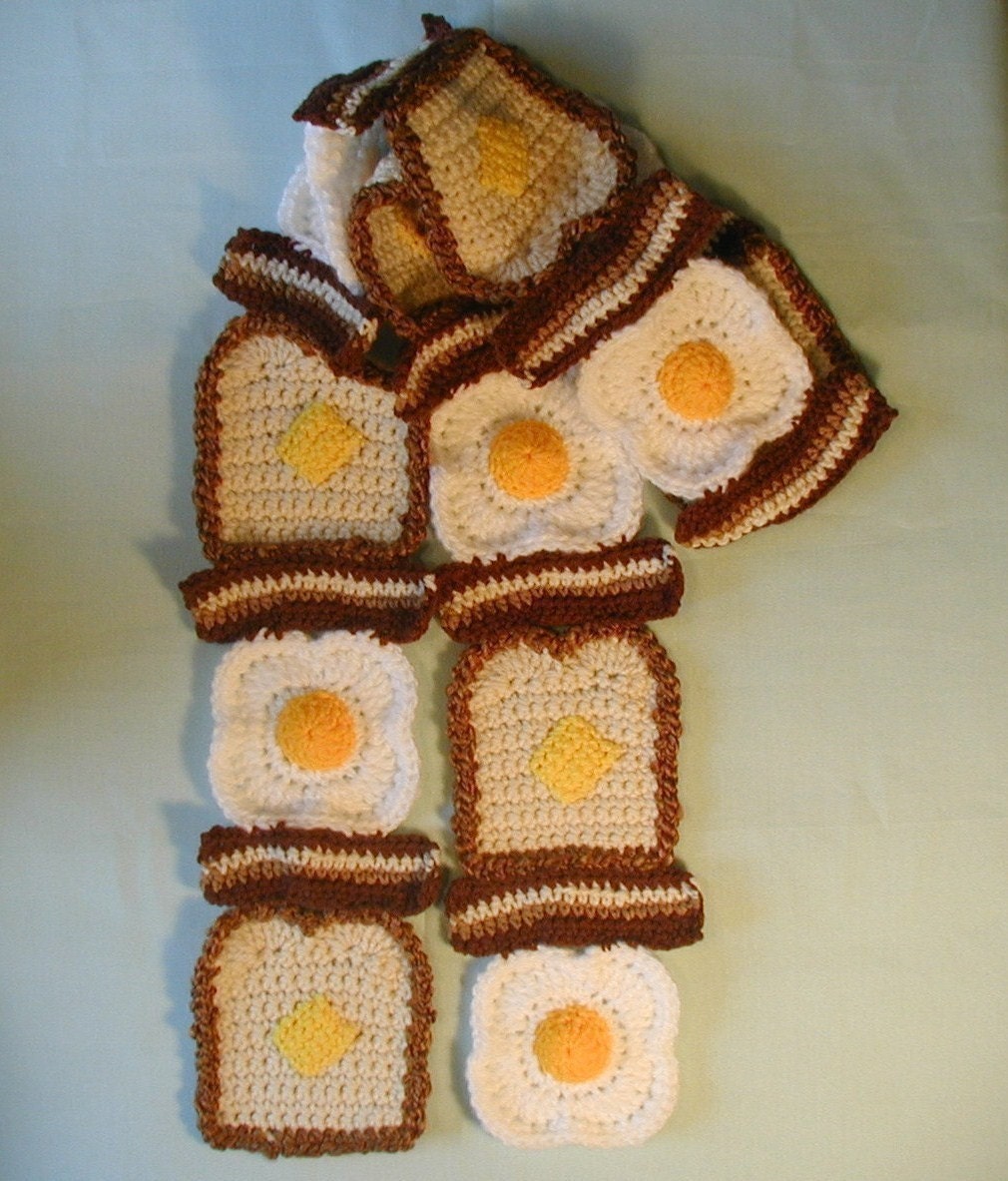 Bacon, Eggs and Toast with Butter SCARF Made To Order