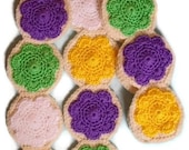 Frosted Sugar Cookies SCARF purple lemon yellow lime green white Frosting 60 in. Made To Order