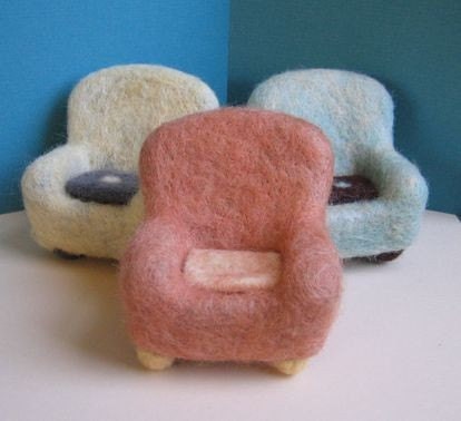 Wee Felted Armchair- Pinkish Brown