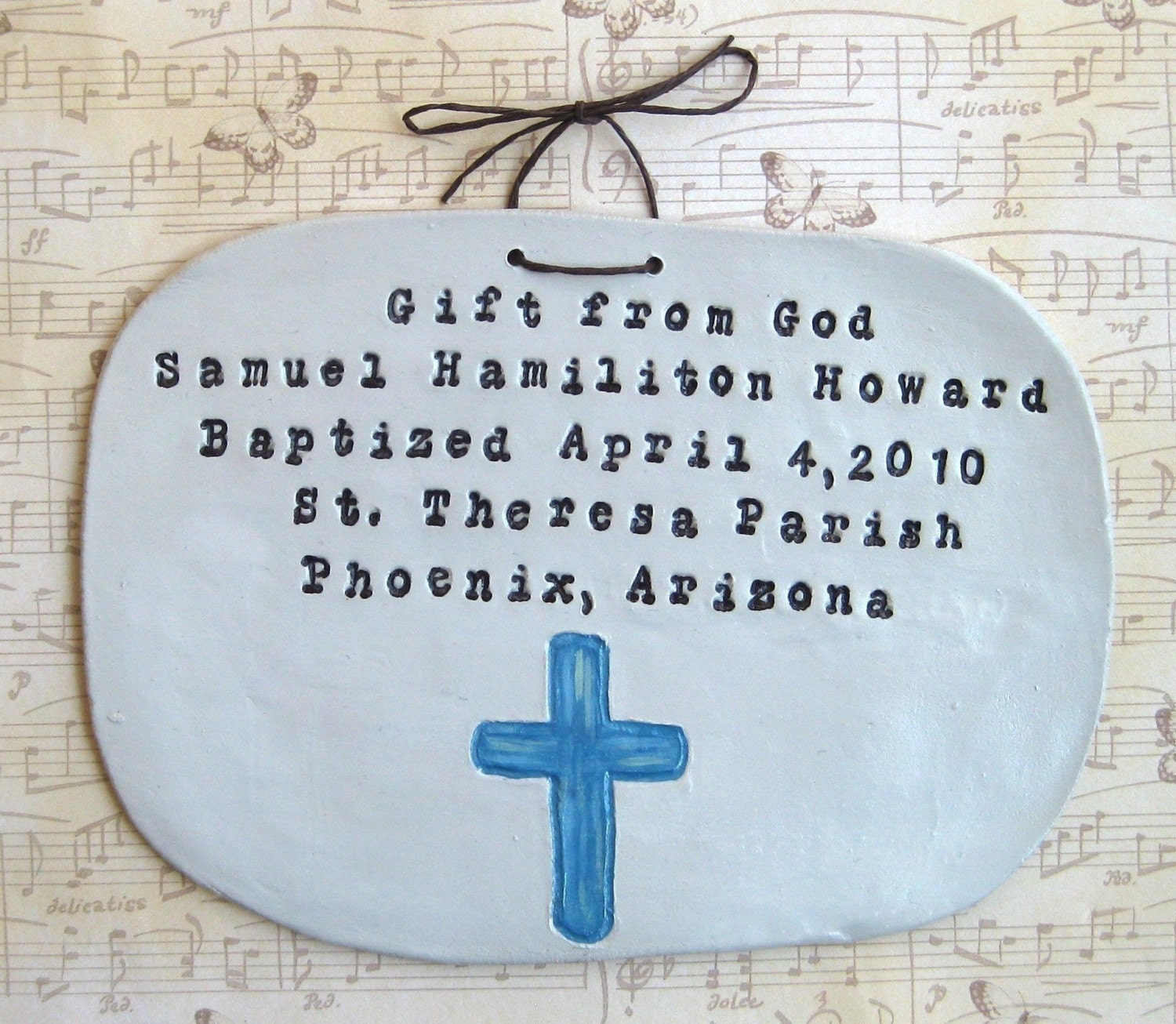 Personalized Baptism Wall Hanging