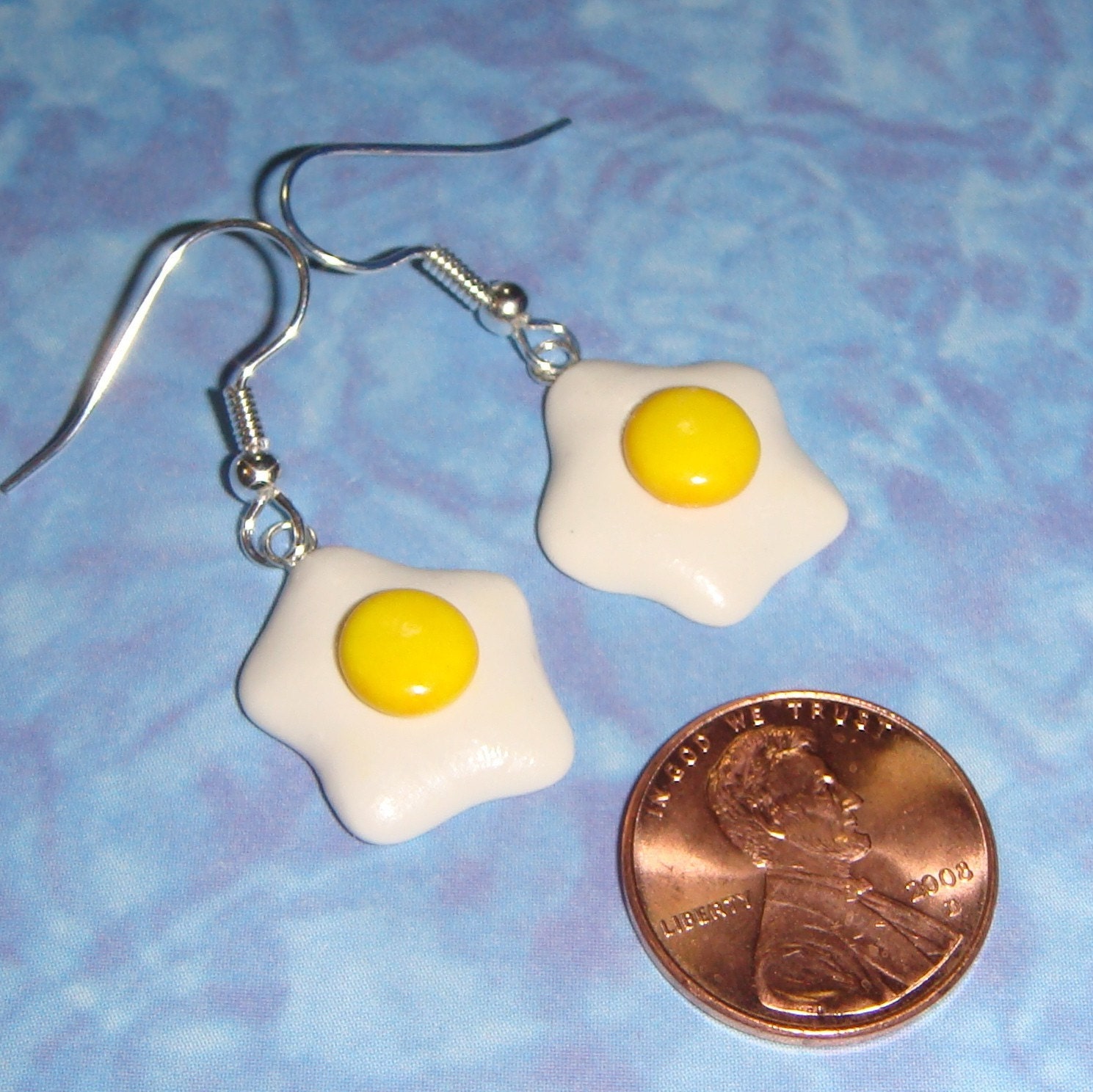 Sunny Side Up Fried Egg And Bacon Earrings