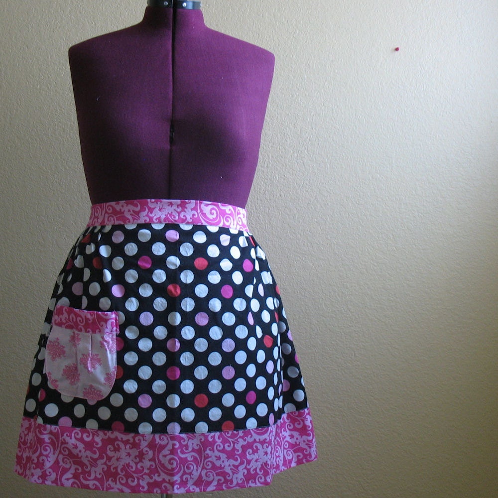 Giant Polka Dot Retro Half Apron