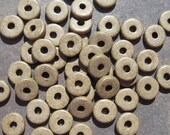 25 Khaki Tan Greek Ceramic 8mm Washer Beads
