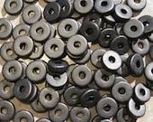 25 BLACK Greek Ceramic 8mm Round Spacer Beads