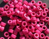 25 FUCHSIA Greek Ceramic Beads 6x4mm Mini Tube Beads