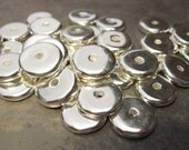 10 SILVER ROUND WASHER 13mm Greek Ceramic
