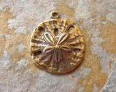 4 Antique Gold Patina Sand Dollars -  Trinity Brass LOW SHIPPING