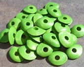 10 KEY LIME  Mykonos Greek Ceramic Cornflake Beads