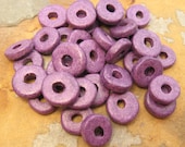 HOT PURPLE Mykonos Greek Ceramic Beads 8mm WASHER (25)